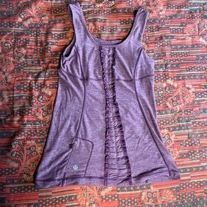 lululemon athletica Heathered Purple Ruffle Tank Top